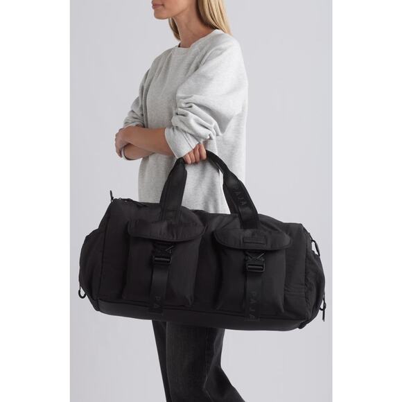 2 NEW PAJAR CANADA Black Nylon Ripstop Backpack Travel Weekender Duffel Bag Set - Picture 4 of 16